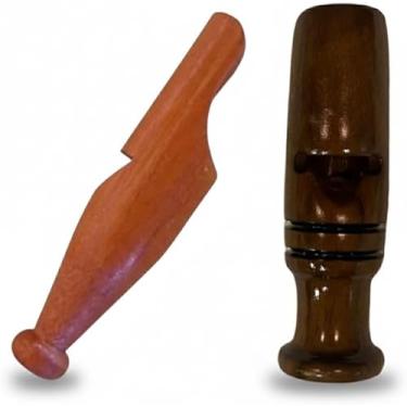 Imagem de Apito Inhambu Açu 03 + Apito Grilo 23 Pios em madeira profissionais