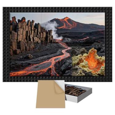 Imagem de Pacote com 6 painéis acústicos de parede – TEMGCUAM Painéis acústicos grandes de arte de 198 x 122 cm, painéis acústicos decorativos, painéis de parede com absorção de som para casa, escritório