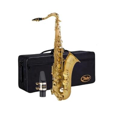 Imagem de Saxofone Tenor Shelter SGFT6435L Bb Laqueado Dourado Chaves F# Agudo Bb Grave Articulado Apoio Polegar Regulável Case Boquilha Leve Resistente Profissional para Orquestra e Bandas
