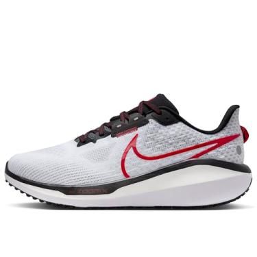 Imagem de Nike Tênis de corrida masculino Vomero 17 (FB1309-103, branco/vermelho fogo/platina/preto), Branco/vermelho fogo/tom platinado/preto, 45