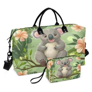 Imagem de CEBUGI Bolsa esportiva acolchoada Koala para mulheres, grande, bolsa de viagem de fim de semana, bolsas hospitalares para trabalho de parto e parto