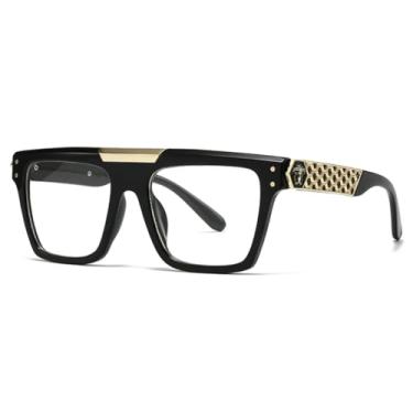 Imagem de JRLLFD Óculos de sol masculinos estilo retrô com armação grande para fotografia de rua (transparente)