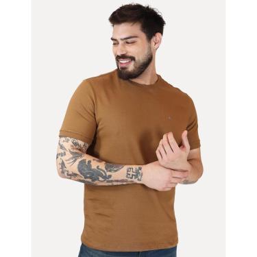 Imagem de Camiseta Calvin Klein Jeans Masculina CK Rubber Marrom-Masculino
