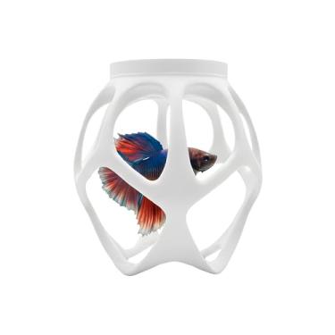 Imagem de Brinquedo flutuante de natação Betta Nest para peixes Betta, exercício e esconderijo de enriquecimento, acessório de decoração de tanque de aquário (branco puro, clássico)