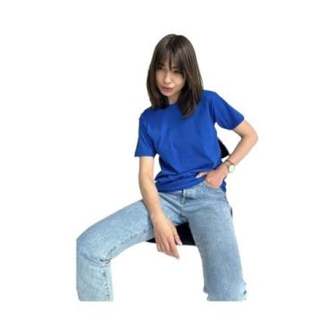 Imagem de Camisetas Básicas Femininas Oversized Em 21 Cores 100% Algodão Branco 