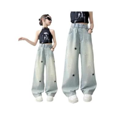 Imagem de Calças Jeans Bordadas Com Estrelas Para Meninas, Largas E Soltas, Prim