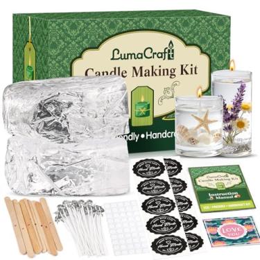 Imagem de LumaCraft Cera de gel transparente para fabricação de velas, 20 peças de pavios de vela e 50 adesivos de cera para fabricação de velas, suprimentos de velas perfumadas artesanais (transparente-1 kg)