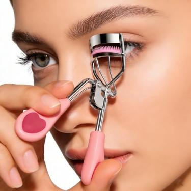 Imagem de Modelador de cílios com pente, contornado, levanta os olhos cria cílios curvos de longa duração, abre os olhos, adequado para todos os formatos de olhos curvos para mulheres, maquiagem natural