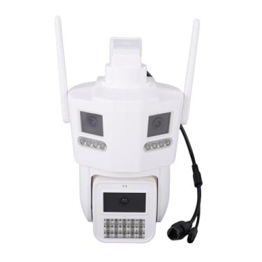 Imagem de Akozon Câmera de Segurança WiFi Com Lente Tripla, Câmera Sem Fio PTZ, Detecção Humana, Cobertura de 360 ​​graus