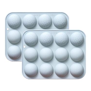 Imagem de Molde de silicone para doces e chocolate, 2 formas redondas diferentes, antiaderentes, para decoração de bolos, geleia, caramelo, ganache e cubos de gelo, 2 unidades