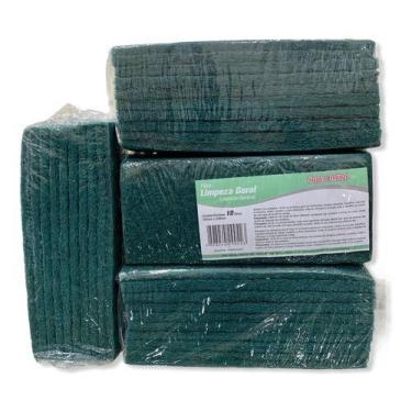 Imagem de 40 Esponja Fibra Verde Limpeza Geral British 100x230
