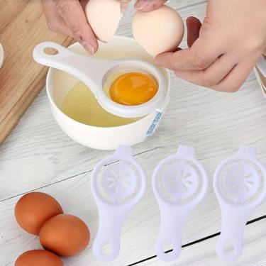 Imagem de Filtros de plástico de clara de ovo, design compacto e fácil de limpar, ferramenta de cozinha leve para assar, cozinhar, preparar refeições, 3 peças
