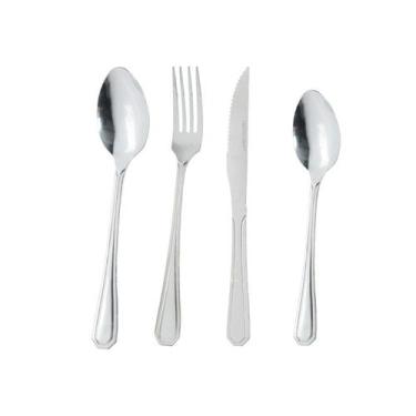 Imagem de Jogo de Talheres Faqueiro Garfo Faca Colher Aço Inox Bar Restaurante 4