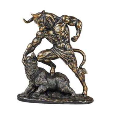 Imagem de Bothyi Estátua do Touro de Wall Street, Escultura da Prosperidade, Decoração de Mesa para Homens, Amantes do Mercado de ações, Corretores Financeiros, Style B