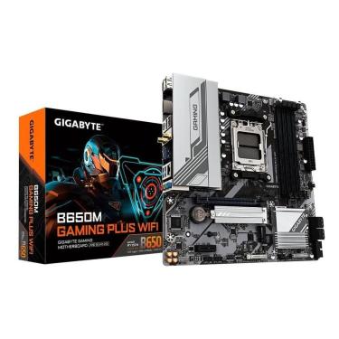 Imagem de Placa Mãe Gigabyte B650M GAMING PLUS WIFI, AMD AM5, mATX, DDR5, LED RGB, Wi-Fi 6E, Bluetooth-Unissex
