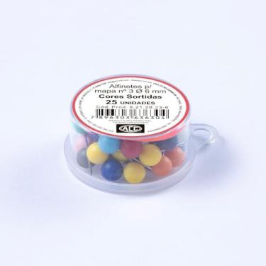 Imagem de ACC - Alfinete Mapa 3 Caixa Plástico 25 unidades Aço Cabplast Sortido