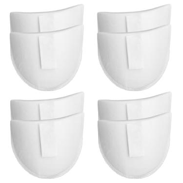 Imagem de GDFYMI 4 pares de almofadas de ombro de esponja branca sem costura, almofadas de espuma para roupas femininas com fita mágica