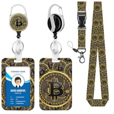 Imagem de Cordão para crachá de identidade, carretel de crachá, Bitcoin para homens, mulheres, fofo, enfermeira, professor, nome, etiqueta, clipe retrátil, chaveiro resistente, trabalho, escritório, presentes