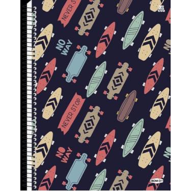 Imagem de Caderno Universitário Capa Dura Skate – 15 Matérias, 240 Folhas, Ideal para Escola, Faculdade e Cursos