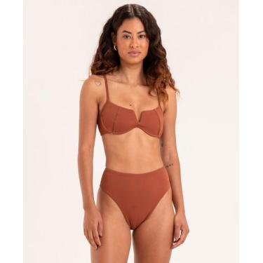 Imagem de Biquíni Meia Taça e Hot Pants Textura - APNEIA, Cocoa, M