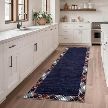 Imagem de GarveeHome Tapetes antiderrapantes laváveis de 5 x 15 cm para sala de estar, tapete moderno macio de pelo baixo, tapete fino e contemporâneo, design interno que não cai e tapete de decoração de chão