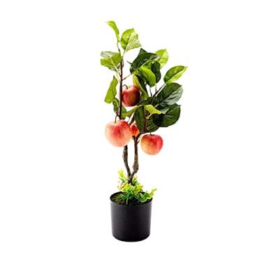 Imagem de Design de árvore artificial, bonsai de planta artificial de 61 cm de altura, adequado para decoração de interiores de varanda de sala de estar, árvore falsa