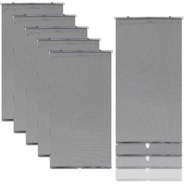 Imagem de Maasechs 6 Persianas de rolo sem fio, persianas blackout de 68 x 129 cm, cortinas blackout de sucção automática, persianas, sem furadeira, raios UV, proteção contra brilho, rolo de proteção contra