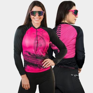 Imagem de Conjunto Ciclismo Feminino de Inverno - Camisa Manga Longa + Calça de Gel-Feminino