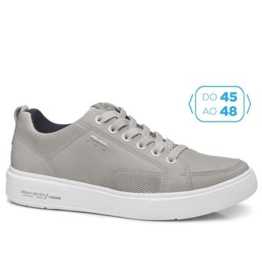Imagem de Tênis Casual Pegada Masculino Plus Size em Couro Silver 511902-09-Masculino