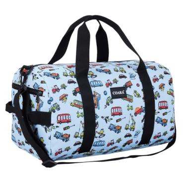 Imagem de Bolsa de viagem infantil para meninos e meninas, festa do pijama, bolsa de mão para viagem, academia, esportes, dança, Multicor, Caminhões