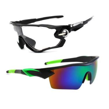 Imagem de Kit 2 Óculos De Sol Corrida Bike MTB Beach Vôlei Proteção UV 400 Runni