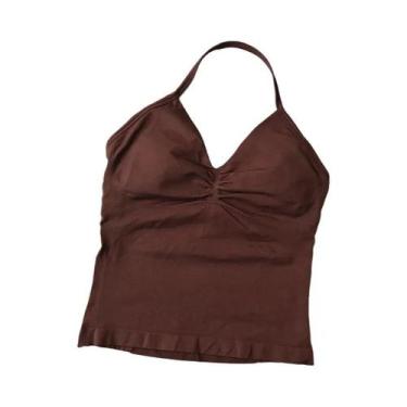 Imagem de Top De Treino Sem Costura Para Mulheres, Sutiã Esportivo De Cor Sólida