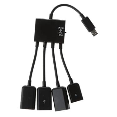 Imagem de balikha Cabo Adaptador Host Multifuncional 4In1 USB OTG Hub com 3 Portas USB 2.0 1x Micro USB