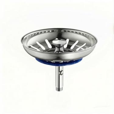 Imagem de 304 Tampão de filtro de pia de cozinha 304 aço inoxidável tampa de drenagem cesta de filtro