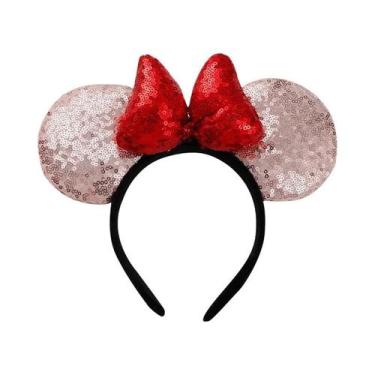 Imagem de Tiara De Pelúcia Com Laço De Bolinhas Do Mickey Mouse E Minnie, Acessó