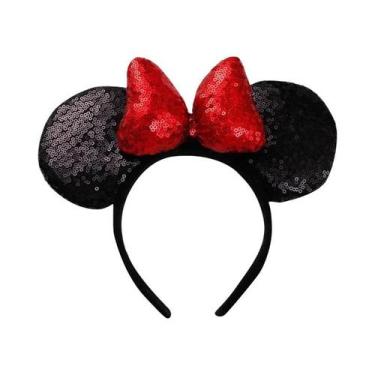 Imagem de Tiara De Pelúcia Com Laço De Bolinhas Do Mickey Mouse E Minnie, Acessó