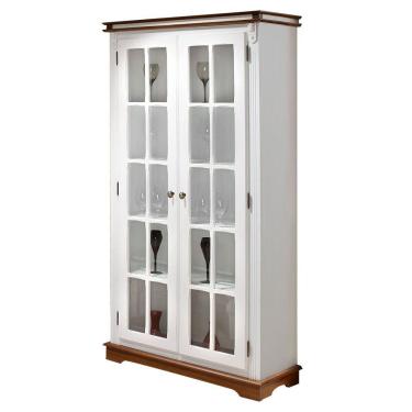 Imagem de Cristaleira Lateral Com 2 Portas Vidro E 4 Prateleiras Internas Manchester - M52036 Garapa - Verniz