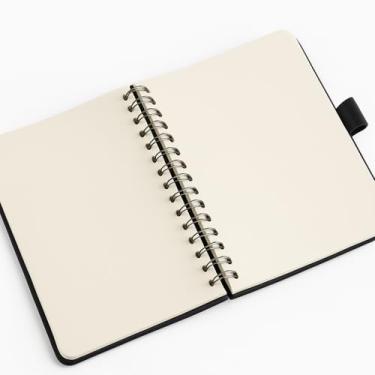 Imagem de Caderneta Grande Capa Dura Preta com Suporte para Caneta, Caderno A5 Wire‑O para Anotações, Caderno de Anotações para Estudos, Trabalho e Organização Diária (Sem pauta (Liso))