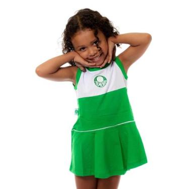 Imagem de Vestido Palmeiras Bebê Infantil Regata Revedor, Verde, Tam 3