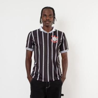 Imagem de Camiseta Corinthians Esportiva 1250300 Preto/Branco-Masculino