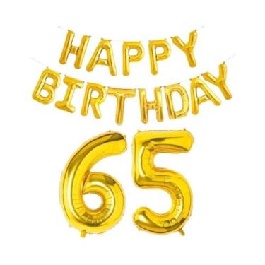Imagem de Balões De Folha Dourados De Feliz Aniversário, 15 Peças, Decoração De 
