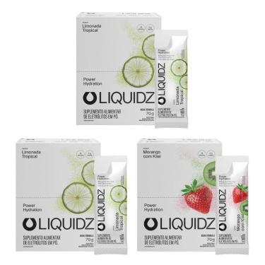 Imagem de LIQUIDZ® - Eletrólitos Zero Açúcares - Limonada | Morango - Kit 3 Caixas - 42 sachês-Unissex