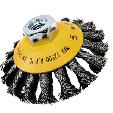 Imagem de Escova Cônica de Aço Carbono Torcido 4" Esmerilhadeira * 11297 - Pequi
