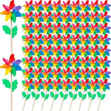 Imagem de Pinwheels Sosation Rainbow Flower 40 unidades para decoração de jardim