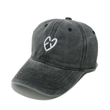 Imagem de Boné de beisebol, chapéu liso de algodão com bordado de coração - Yiwe