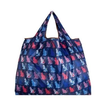 Imagem de Bolsa De Compras Dobrável Ecológica Reutilizável Portátil Para Viagem,