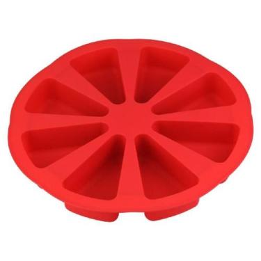 Imagem de Forma para Bolos Fatias Separadas em Silicone Vermelha - Clink