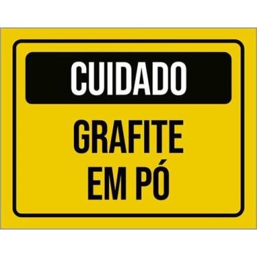 Imagem de Kit 10 Placas Sinalização - Cuidado Grafite Em Pó Amarela - Sinalizo
