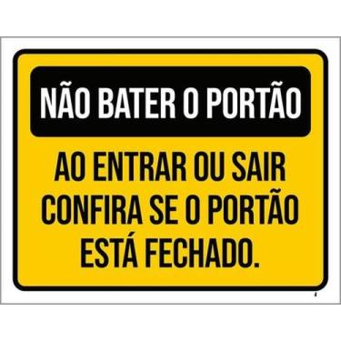 Imagem de Kit 10 Placas Sinalização - Não Bater Portão Fechado - Sinalizo