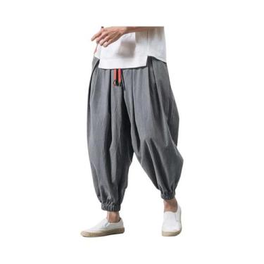Imagem de Calças Harem Masculinas Soltas De Linho Chinês Para Primavera, Calças 